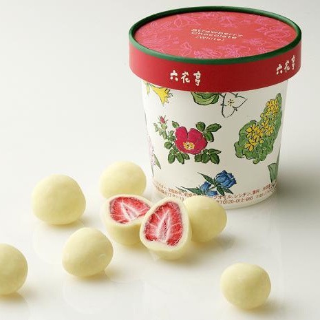 六花亭草莓夾心白巧克力